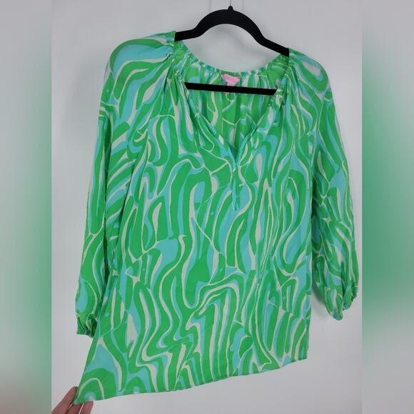 Lilly Pulitzer Finders Keepers Silk Sarabeth Blouse S - Picture 3 of 10